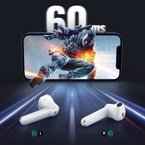 Ugreen HiTune T2 ENC fülbe helyezhető vízálló, vezeték nélküli Bluetooth 5.0 fülhallgató, fehér (WS105-white)