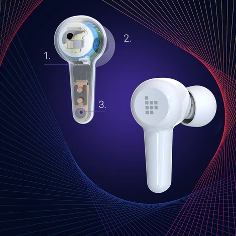 Tronsmart Apollo Air + TWS ANC Bluetooth 5.2 vezeték nélküli fülhallgató, vízálló, fehér (372453)