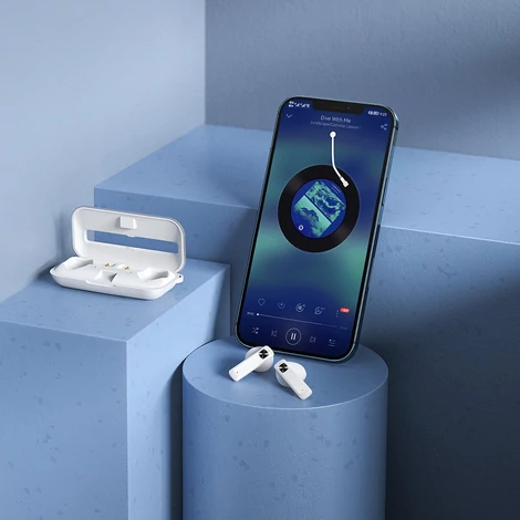 Remax vezeték nélküli fülhallgató TWS bluetooth 5.0, 300mAh, szürke (TWS-28-grey)