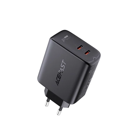 Acefast töltő 2x USB Type C 40W, PPS, PD, QC 3.0, AFC, FCP, fekete (A9-black)