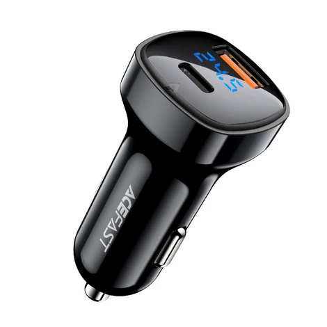 Acefast autós töltő 66W USB Type C / USB, PPS, Power Delivery, Quick Charge 4.0, AFC, FCP, fekete (B4-black)