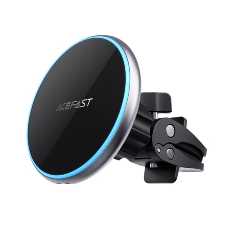 Acefast Qi vezeték nélküli autós töltő, 15 W, MagSafe mágneses telefontartóval a szellőzőrácson, fekete (D3-black)