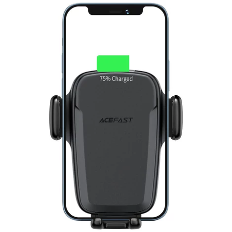Acefast Qi vezeték nélküli autós töltő 15 W, automatikus telefontartó szellőzőrácsra, szélvédőre és műszerfalra, fekete (D1-black)