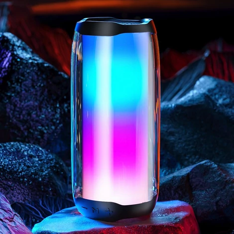 WK Design hordozható vezeték nélküli Bluetooth 5.0 hangszóró, RGB, 2000mAh, fekete (D31-black)