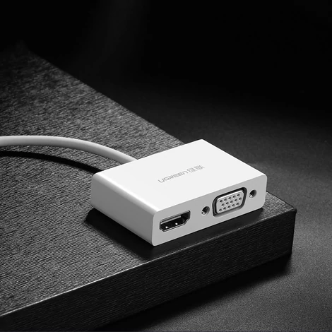 Ugreen adapter videó konverter USB Type C - HDMI / VGA, fehér (MM123)