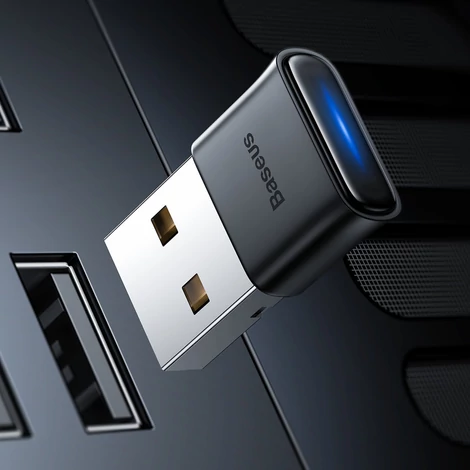 Baseus BA04 mini Bluetooth 5.0 adapter, USB vevő, számítógép adó, fekete (ZJBA000001)