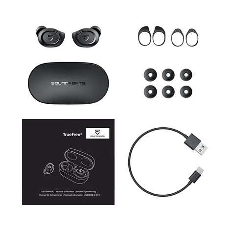 Soundpeats TrueFree2 vezeték nélküli fülhallgató (Fekete)