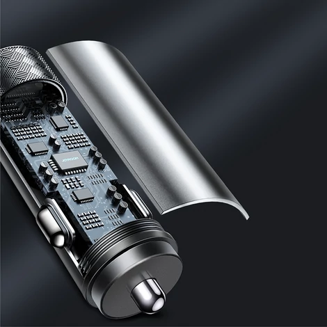 Joyroom autós töltő 2 x USB 50W, PD, QC, PPS, szürke (JR-CL13)