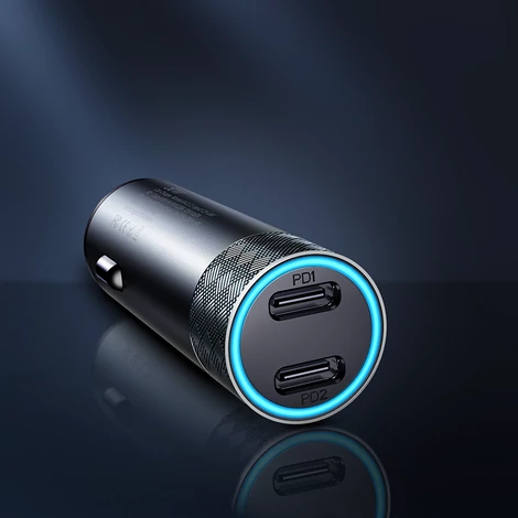 Joyroom autós töltő 2 x USB 50W, PD, QC, PPS, szürke (JR-CL13)
