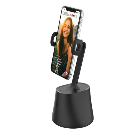 Dudao Gimbal 360 fokban forgatható telefontartó állvány, élő Youtube TikTok felvételek készítéséhez, fekete (F15)