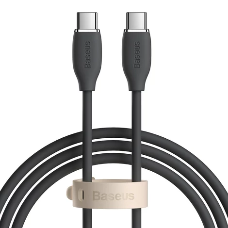 Baseus USB Type C - USB Type C 100W kábel, 1,2 m hosszú, Jelly Liquid Silica Gel - fekete (CAGD030001)