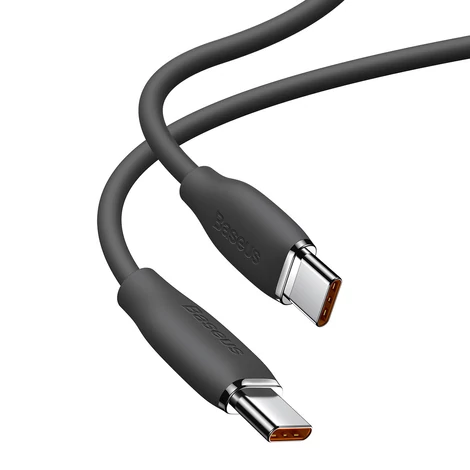 Baseus USB Type C - USB Type C 100W kábel, 1,2 m hosszú, Jelly Liquid Silica Gel - fekete (CAGD030001)