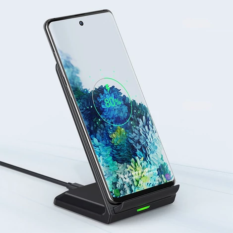 Choetech szett 2 x Qi vezeték nélküli töltőállvány, 10 W, fekete-fehér állvány (T524-S)