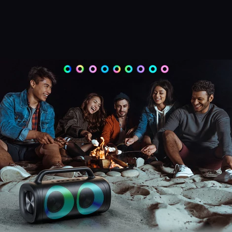 Joyroom 5.1 vezeték nélküli bluetooth hangszóró LED-es színes világítással, fekete (JR-MW02)