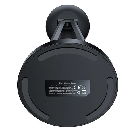 Acefast Qi vezeték nélküli töltő 15W iPhone-hoz (MagSafe-vel) és Apple AirPods állványtartó mágneses tartó fekete (E8 black)