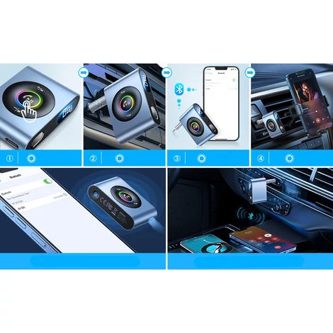 Joyroom autós Bluetooth 5.3 adó és kihangosító készlet AUX 3,5 mm-es mini jack porthoz (JR-CB1)