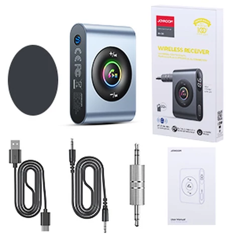 Joyroom autós Bluetooth 5.3 adó és kihangosító készlet AUX 3,5 mm-es mini jack porthoz (JR-CB1)