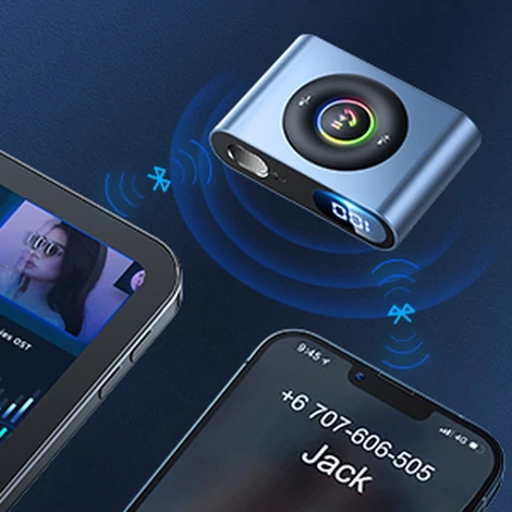 Joyroom autós Bluetooth 5.3 adó és kihangosító készlet AUX 3,5 mm-es mini jack porthoz (JR-CB1)