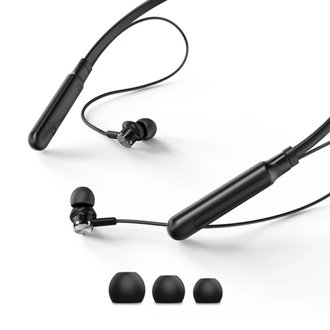 Proda Kamen fülbe helyezhető, vezeték nélküli Bluetooth fülhallgató nyakpánttal, fekete (PD-BN200 black)