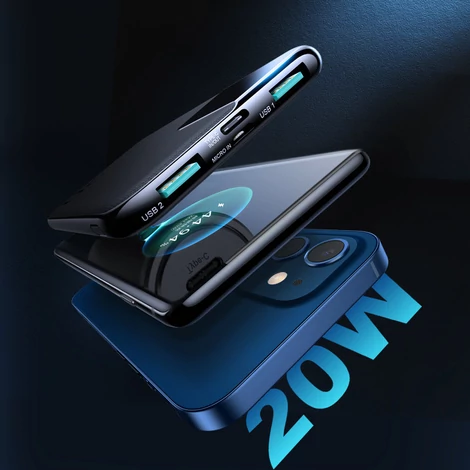 Joyroom Starchi power bank 10000mAh, 20W, Power Delivery, Quick Charge, 2x USB / 1x USB Type C, fekete (JR-QP190)