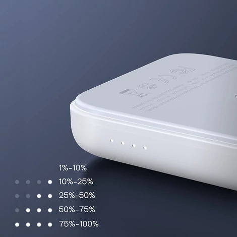 Joyroom Power Bank 10000mAh, 20W, Power Delivery, Quick Charge, 15W mágneses vezeték nélküli Qi töltő iPhone-hoz, MagSafe kompatibilis, kék (JR-W020)