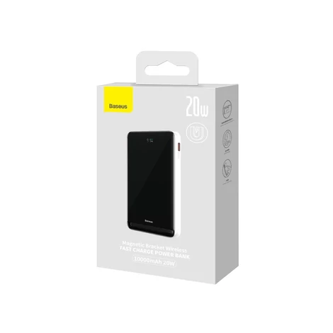 Baseus mágneses vezeték nélküli gyorstöltő Power Bank 10000mAh 20W fehér (Baseus Xiaobai sorozatú C-típusú töltőkábellel)