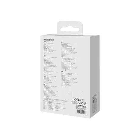 Baseus mágneses vezeték nélküli gyorstöltő Power Bank 10000mAh 20W fehér (Baseus Xiaobai sorozatú C-típusú töltőkábellel)