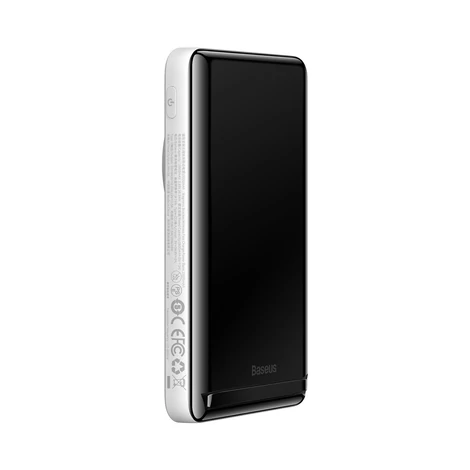 Baseus mágneses vezeték nélküli gyorstöltő Power Bank 10000mAh 20W fehér (Baseus Xiaobai sorozatú C-típusú töltőkábellel)