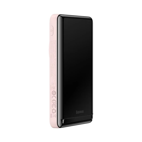 Baseus mágneses vezeték nélküli gyorstöltő Power Bank 10000mAh 20W Pink (Baseus Xiaobai sorozatú C-típusú töltőkábellel)