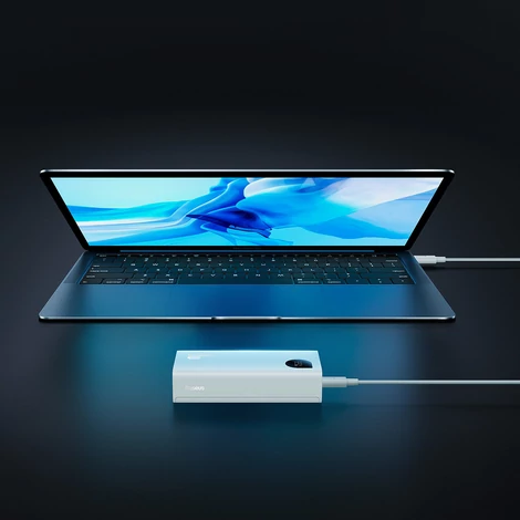 Baseus Adaman2 power bank digitális kijelzővel 10000mAh 30W 2 x USB / 1x USB Type C Power Delivery gyorstöltés SCP fehér (PPAD040002)