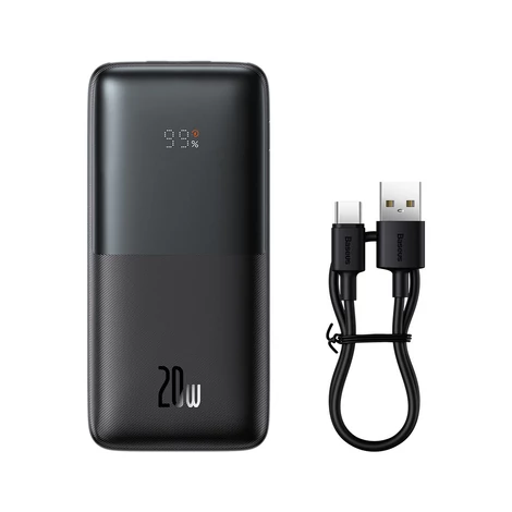 Baseus Bipow Pro powerbank 10000mAh 20W + USB 3A 0.3m kábel fekete (PPBD040101)