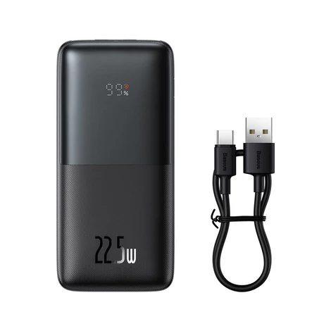 Baseus Bipow Pro powerbank 10000mAh 22.5W + USB 3A kábel 0.3m fekete (PPBD040001)
