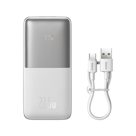 Baseus Bipow Pro powerbank 10000mAh 22.5W + USB 3A kábel 0.3m fehér (PPBD040002)