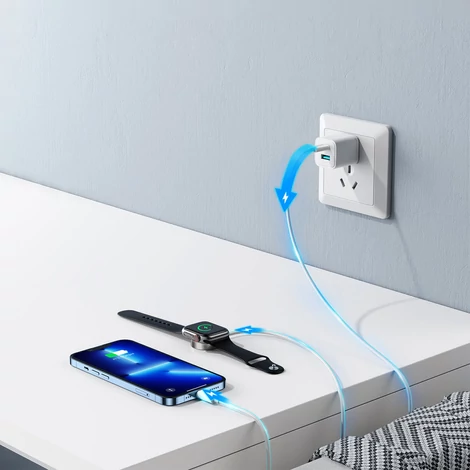 Joyroom USB C típusú 20W-os PD kábel induktív töltővel Apple Watch-hoz 1.5m fehér (S-IW005)