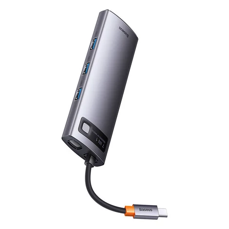 Baseus Hub 7in1 Metal Gleam Series, USB-C - 3x USB 3.0 + 2x HDMI + USB-C PD + Ethernet RJ45