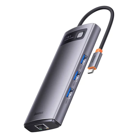 Baseus Hub 7in1 Metal Gleam Series, USB-C - 3x USB 3.0 + 2x HDMI + USB-C PD + Ethernet RJ45