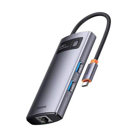 Baseus Hub 4 az 1-ben Metal Gleam sorozat, USB-C - 3x USB 3.0 + Ethernet RJ45