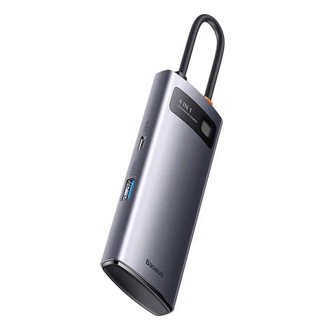 Baseus Hub 4 az 1-ben Metal Gleam sorozat, USB-C - 4x USB 3.0