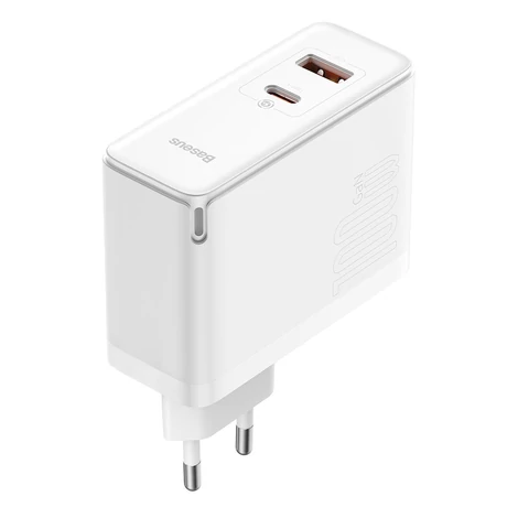 Baseus GaN5 Pro Fast univerzális GaN USB töltő Type C / USB, 100W, PD3.0, QC4.0+, AFC, fehér (CCGP090202)