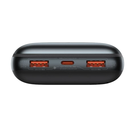 Baseus Pro 20000 mAh 22,5 W Powerbank, 2xUSB Type A - 1xUSB Type C, 3A, 0,3 m kábel, fekete (PPBD040301)