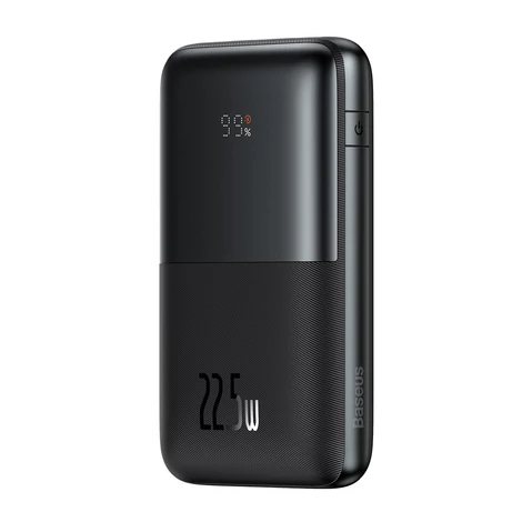 Baseus Pro 20000 mAh 22,5 W Powerbank, 2xUSB Type A - 1xUSB Type C, 3A, 0,3 m kábel, fekete (PPBD040301)
