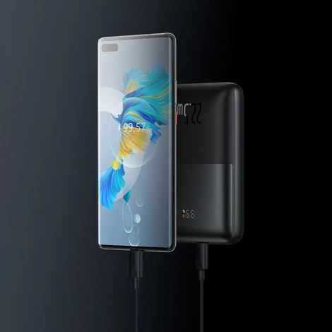 Baseus Pro 20000 mAh 22,5 W Powerbank, 2xUSB Type A - 1xUSB Type C, 3A, 0,3 m kábel, fekete (PPBD040301)