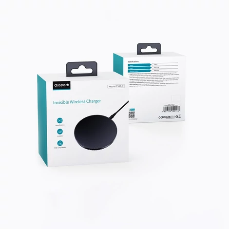 Choetech 10 W-os asztal alatt rögzíthető töltő + EU töltő tápkábel, fekete (T590-F)