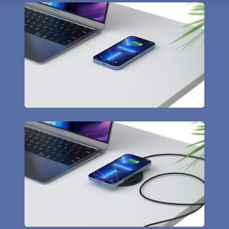 Choetech 10 W-os asztal alatt rögzíthető töltő + EU töltő tápkábel, fekete (T590-F)