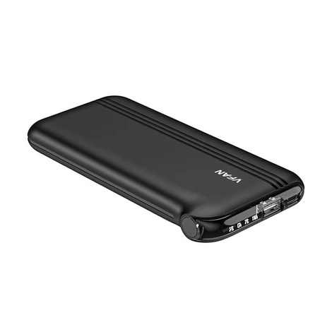 Vipfan F10 Powerbank 10000mAh + 4in1 kábel (fekete)