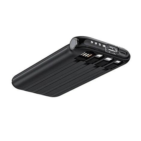 Vipfan F10 Powerbank 10000mAh + 4in1 kábel (fekete)