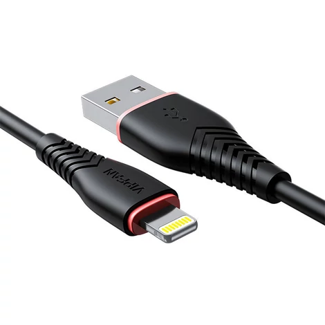 Vipfan Anti-Break X01 USB Lightning kábel , 3A, 1m (fekete)