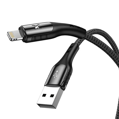 Vipfan Colorful X13 USB és Lightning kábel 3A, 1.2m (fekete)