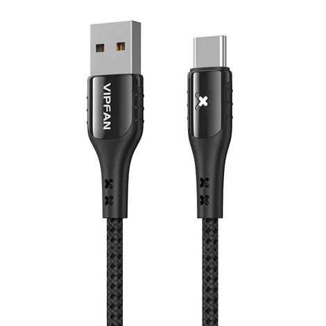 Vipfan Colorful X13 USB és USB-C kábel 3A, 1.2m (fekete)
