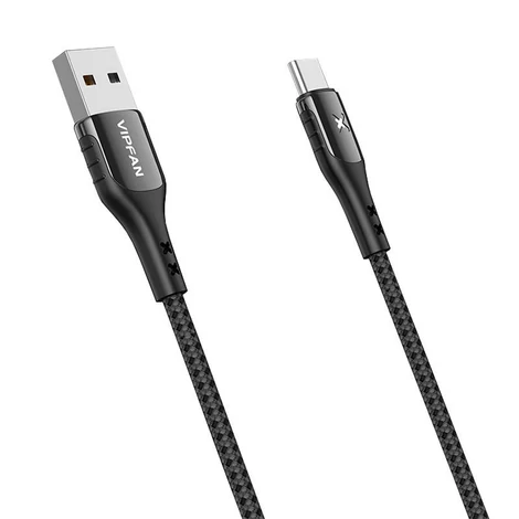 Vipfan Colorful X13 USB és USB-C kábel 3A, 1.2m (fekete)